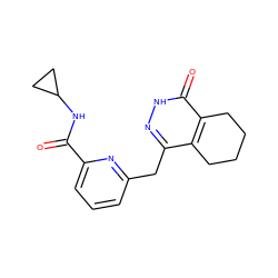 O=C(NC1CC1)c1cccc(Cc2n[nH]c(=O)c3c2CCCC3)n1 ZINC000167541339