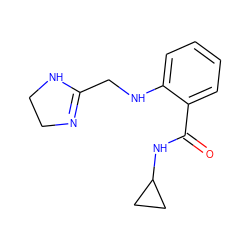 O=C(NC1CC1)c1ccccc1NCC1=NCCN1 ZINC000026728199