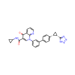 O=C(NC1CC1)c1cn(-c2cccc(-c3ccc([C@@H]4C[C@@H]4c4nnn[nH]4)cc3)c2)c2ncccc2c1=O ZINC000072109628