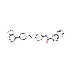 O=C(NC1CCC(CCN2CCC(c3cccc4c3CCO4)CC2)CC1)c1ccc2ncccc2c1 ZINC000143583545