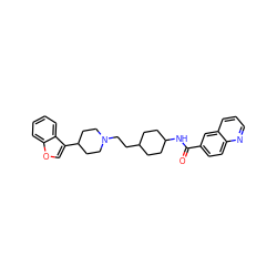 O=C(NC1CCC(CCN2CCC(c3coc4ccccc34)CC2)CC1)c1ccc2ncccc2c1 ZINC000169711185