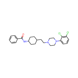 O=C(NC1CCC(CCN2CCN(c3cccc(Cl)c3Cl)CC2)CC1)c1ccccc1 ZINC000026476875