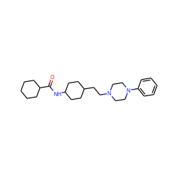 O=C(NC1CCC(CCN2CCN(c3ccccc3)CC2)CC1)C1CCCCC1 ZINC000000601694