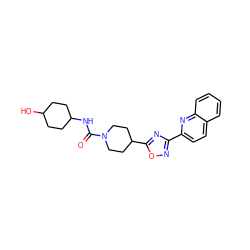 O=C(NC1CCC(O)CC1)N1CCC(c2nc(-c3ccc4ccccc4n3)no2)CC1 ZINC000072179917