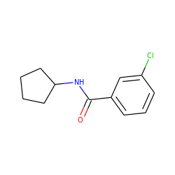 O=C(NC1CCCC1)c1cccc(Cl)c1 ZINC000004666138