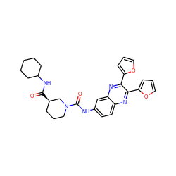 O=C(NC1CCCCC1)[C@@H]1CCCN(C(=O)Nc2ccc3nc(-c4ccco4)c(-c4ccco4)nc3c2)C1 ZINC000028702926