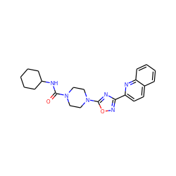 O=C(NC1CCCCC1)N1CCN(c2nc(-c3ccc4ccccc4n3)no2)CC1 ZINC000072142409