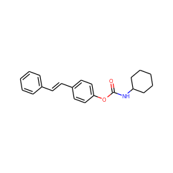 O=C(NC1CCCCC1)Oc1ccc(/C=C/c2ccccc2)cc1 ZINC000013520705