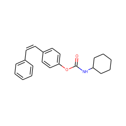 O=C(NC1CCCCC1)Oc1ccc(/C=C\c2ccccc2)cc1 ZINC000013520709