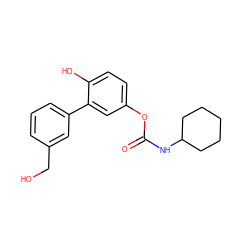 O=C(NC1CCCCC1)Oc1ccc(O)c(-c2cccc(CO)c2)c1 ZINC000096273127