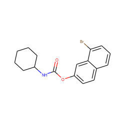 O=C(NC1CCCCC1)Oc1ccc2cccc(Br)c2c1 ZINC000013520697