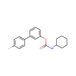 O=C(NC1CCCCC1)Oc1cccc(-c2ccc(F)cc2)c1 ZINC000013583459