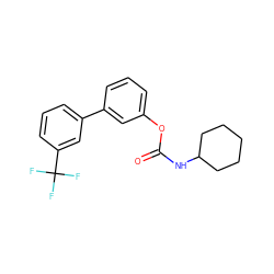 O=C(NC1CCCCC1)Oc1cccc(-c2cccc(C(F)(F)F)c2)c1 ZINC000013583464