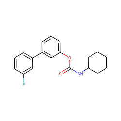 O=C(NC1CCCCC1)Oc1cccc(-c2cccc(F)c2)c1 ZINC000013583472