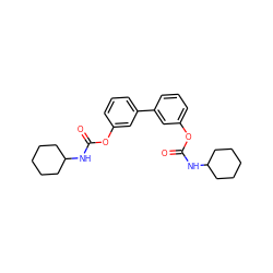 O=C(NC1CCCCC1)Oc1cccc(-c2cccc(OC(=O)NC3CCCCC3)c2)c1 ZINC000013583474