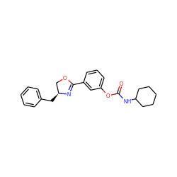 O=C(NC1CCCCC1)Oc1cccc(C2=N[C@@H](Cc3ccccc3)CO2)c1 ZINC000045291191