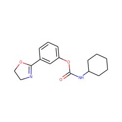 O=C(NC1CCCCC1)Oc1cccc(C2=NCCO2)c1 ZINC000045287856