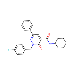 O=C(NC1CCCCC1)c1cc(-c2ccccc2)nn(Cc2ccc(F)cc2)c1=O ZINC001772637247