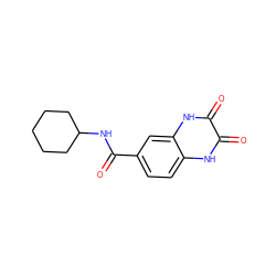 O=C(NC1CCCCC1)c1ccc2[nH]c(=O)c(=O)[nH]c2c1 ZINC000006661186