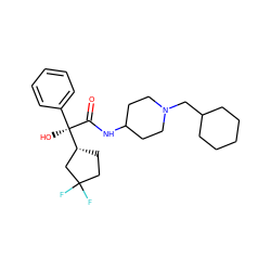 O=C(NC1CCN(CC2CCCCC2)CC1)[C@](O)(c1ccccc1)[C@@H]1CCC(F)(F)C1 ZINC000013835845