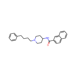 O=C(NC1CCN(CCCCc2ccccc2)CC1)c1ccc2ccccc2c1 ZINC000028707272