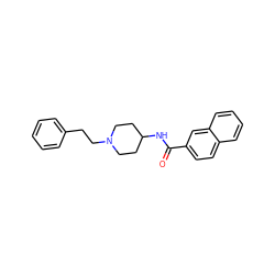 O=C(NC1CCN(CCc2ccccc2)CC1)c1ccc2ccccc2c1 ZINC000027939121