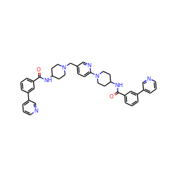 O=C(NC1CCN(Cc2ccc(N3CCC(NC(=O)c4cccc(-c5cccnc5)c4)CC3)nc2)CC1)c1cccc(-c2cccnc2)c1 ZINC000095576171