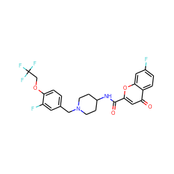 O=C(NC1CCN(Cc2ccc(OCC(F)(F)F)c(F)c2)CC1)c1cc(=O)c2ccc(F)cc2o1 ZINC000028884119