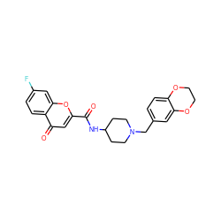 O=C(NC1CCN(Cc2ccc3c(c2)OCCO3)CC1)c1cc(=O)c2ccc(F)cc2o1 ZINC000036126726