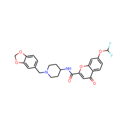 O=C(NC1CCN(Cc2ccc3c(c2)OCO3)CC1)c1cc(=O)c2ccc(OC(F)F)cc2o1 ZINC000036126709