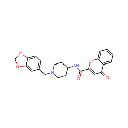 O=C(NC1CCN(Cc2ccc3c(c2)OCO3)CC1)c1cc(=O)c2ccccc2o1 ZINC000036126708