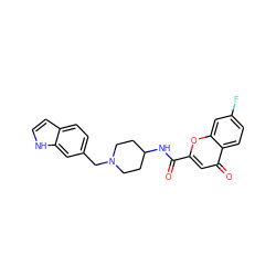 O=C(NC1CCN(Cc2ccc3cc[nH]c3c2)CC1)c1cc(=O)c2ccc(F)cc2o1 ZINC000036126718