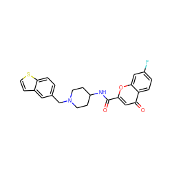 O=C(NC1CCN(Cc2ccc3sccc3c2)CC1)c1cc(=O)c2ccc(F)cc2o1 ZINC000036126716