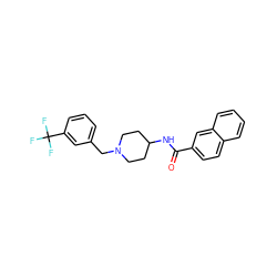 O=C(NC1CCN(Cc2cccc(C(F)(F)F)c2)CC1)c1ccc2ccccc2c1 ZINC000028821381