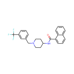 O=C(NC1CCN(Cc2cccc(C(F)(F)F)c2)CC1)c1cccc2ccccc12 ZINC000028821350