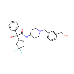 O=C(NC1CCN(Cc2cccc(CO)c2)CC1)[C@](O)(c1ccccc1)[C@@H]1CCC(F)(F)C1 ZINC000013835847