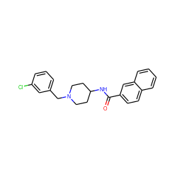 O=C(NC1CCN(Cc2cccc(Cl)c2)CC1)c1ccc2ccccc2c1 ZINC000028821376