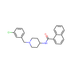 O=C(NC1CCN(Cc2cccc(Cl)c2)CC1)c1cccc2ccccc12 ZINC000028821343