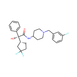 O=C(NC1CCN(Cc2cccc(F)c2)CC1)[C@](O)(c1ccccc1)[C@@H]1CCC(F)(F)C1 ZINC000013835849