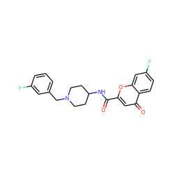 O=C(NC1CCN(Cc2cccc(F)c2)CC1)c1cc(=O)c2ccc(F)cc2o1 ZINC000036126715