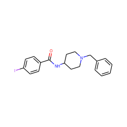 O=C(NC1CCN(Cc2ccccc2)CC1)c1ccc(I)cc1 ZINC000001642602