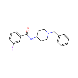 O=C(NC1CCN(Cc2ccccc2)CC1)c1cccc(I)c1 ZINC000001642603