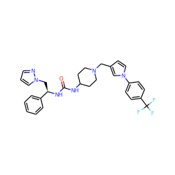 O=C(NC1CCN(Cc2ccn(-c3ccc(C(F)(F)F)cc3)c2)CC1)N[C@H](Cn1cccn1)c1ccccc1 ZINC000043060020