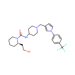 O=C(NC1CCN(Cc2ccn(-c3ccc(C(F)(F)F)cc3)c2)CC1)N1CCCC[C@@H]1CCO ZINC000034643545