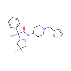 O=C(NC1CCN(Cc2ccsc2)CC1)[C@](O)(c1ccccc1)[C@@H]1CCC(F)(F)C1 ZINC000003985670