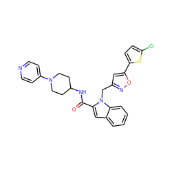 O=C(NC1CCN(c2ccncc2)CC1)c1cc2ccccc2n1Cc1cc(-c2ccc(Cl)s2)on1 ZINC000014959701