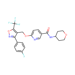 O=C(NC1CCOCC1)c1ccc(OCc2c(-c3ccc(F)cc3)noc2C(F)(F)F)nc1 ZINC000141281931