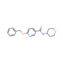 O=C(NC1CCOCC1)c1ccc(OCc2ccccc2)nc1 ZINC000095572499