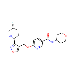 O=C(NC1CCOCC1)c1ccc(OCc2conc2[C@@H]2CC[C@@H](F)CN2)nc1 ZINC000169685441