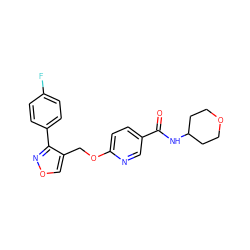 O=C(NC1CCOCC1)c1ccc(OCc2conc2-c2ccc(F)cc2)nc1 ZINC000142521775